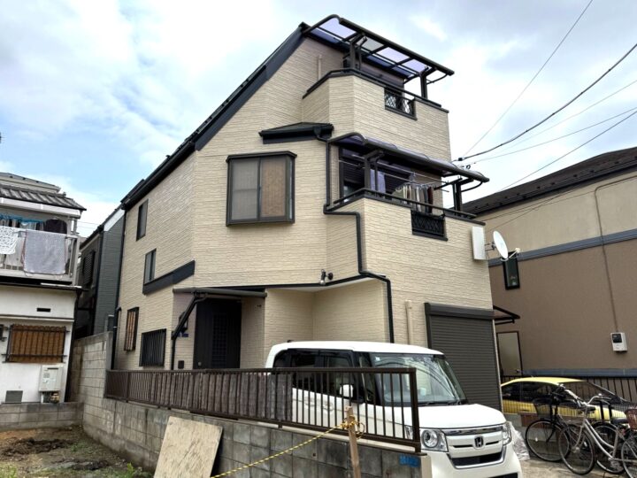 【葛飾区　屋根・外壁塗装工事】たくさんの白の中でも人気のメリーノ使用例！