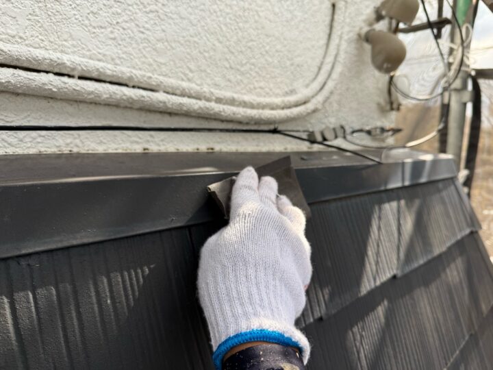 屋根 棟板金 研磨