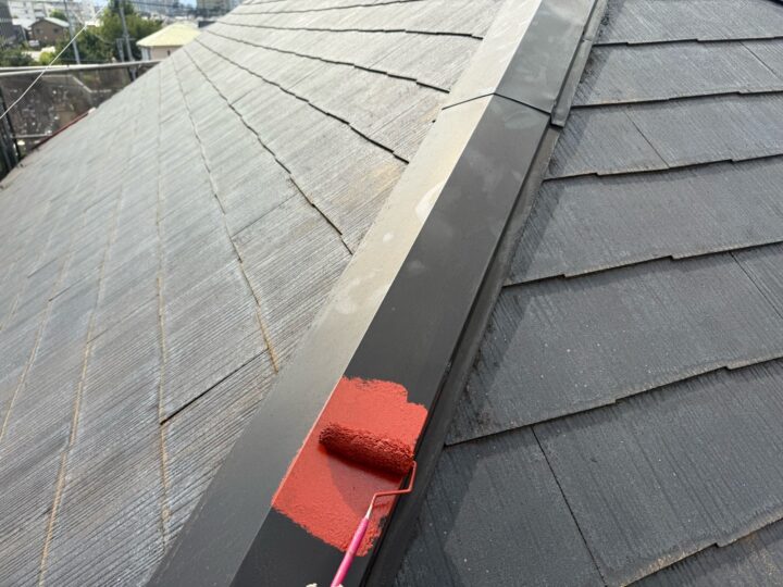 屋根 棟板金 錆止め(サビカットⅡ)