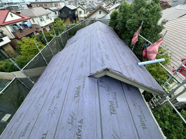 アスファルトルーフィングシート設置