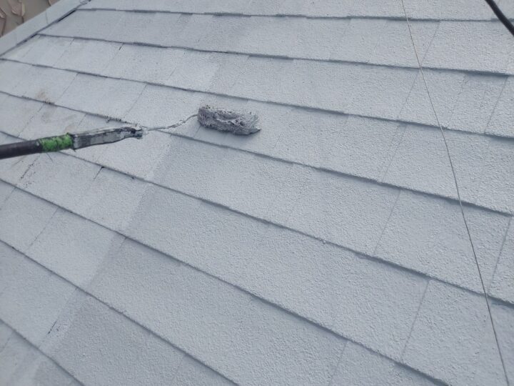 屋根 上塗り2回目