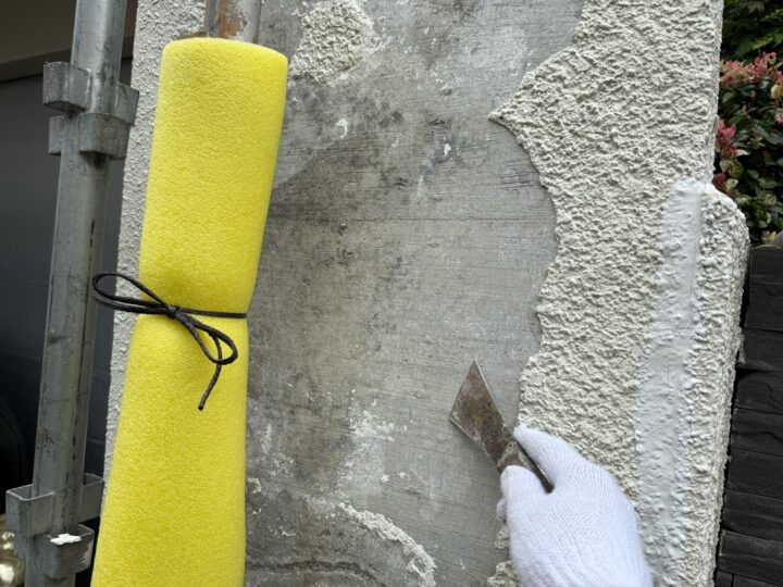 擁壁 ひび割れ補修 研磨