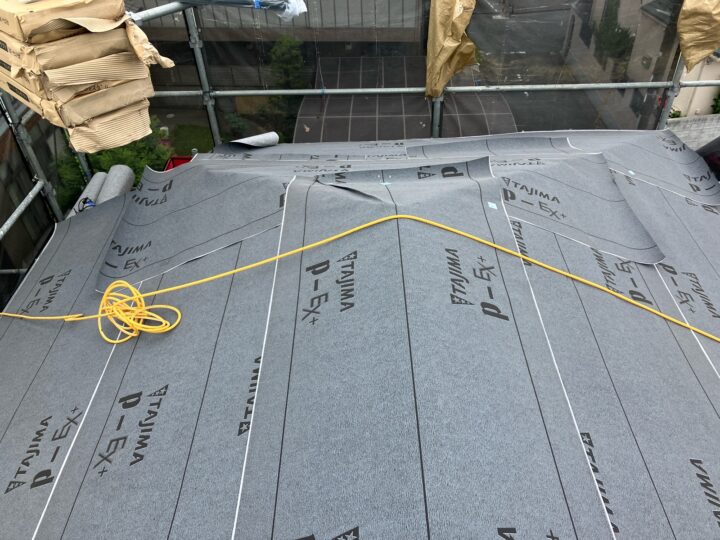 アスファルトルーフィングシート設置