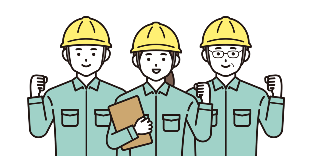 作業員3名のイラスト