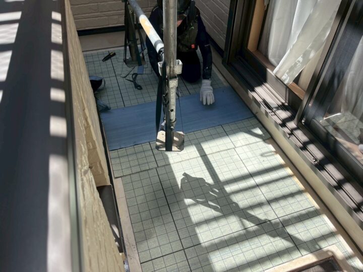 通気緩衝マット設置