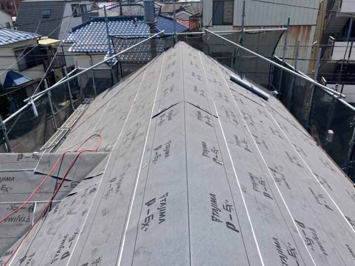 アスファルトルーフィングシート設置