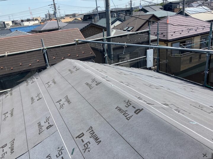 アスファルトルーフィングシート設置