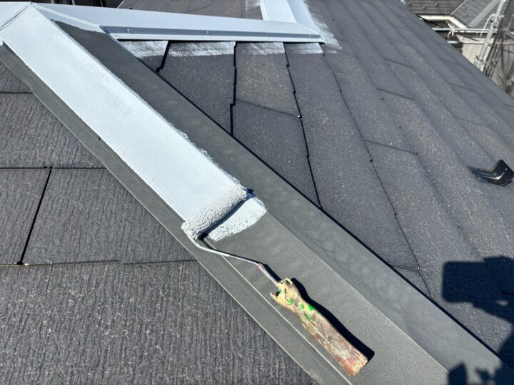 屋根 棟板金 錆止め(サビカット)