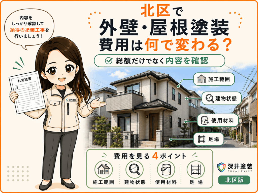 北区の外壁塗装屋根塗装の費用は何て変わる?