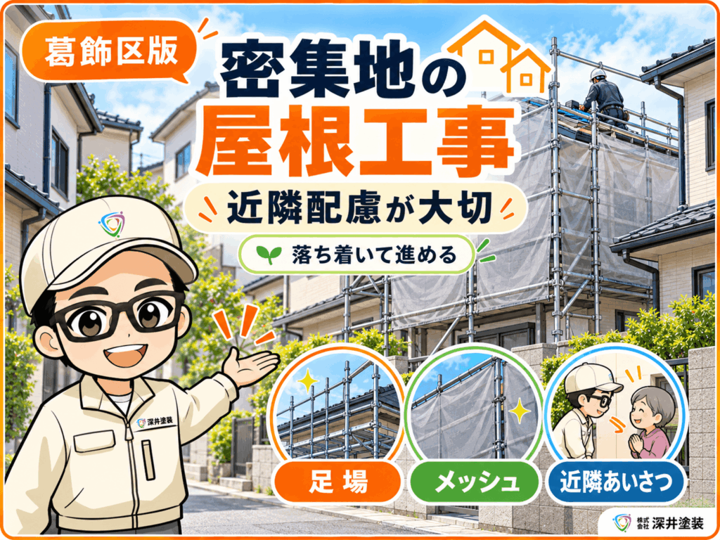 密集地の屋根工事