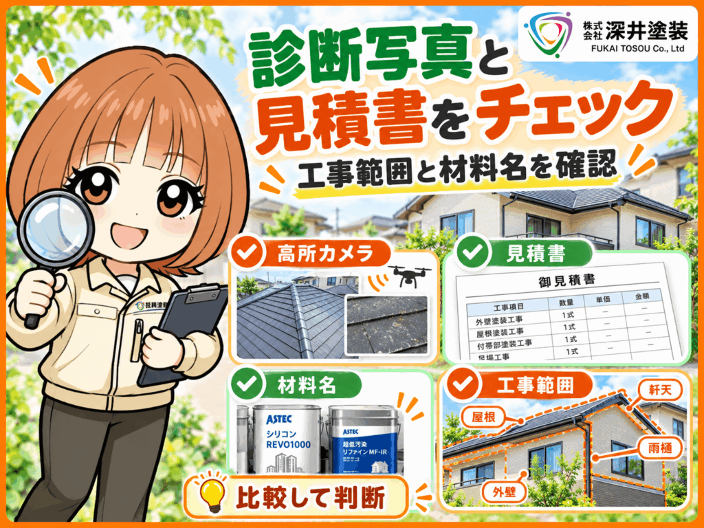 診断写真と見積り書をチェック!