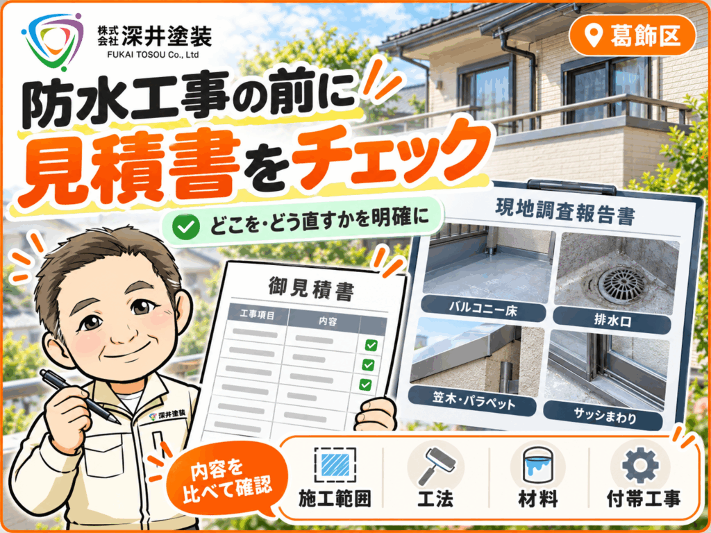 防水工事の見積書チエック