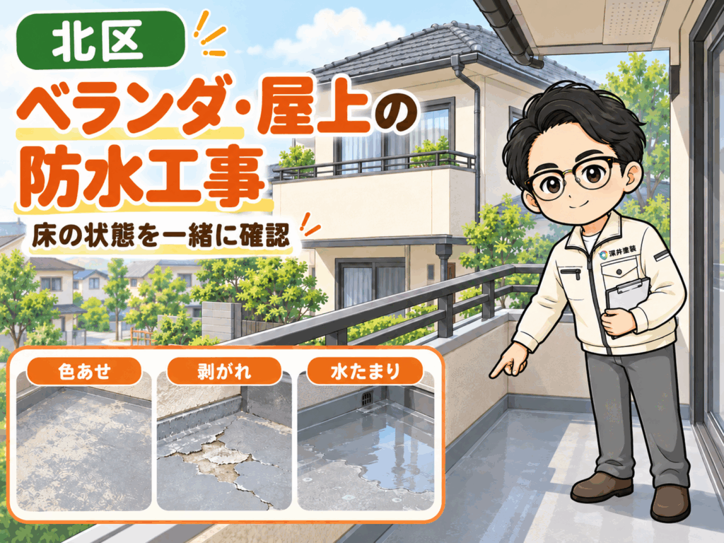 北区ベランダ屋上防水工事