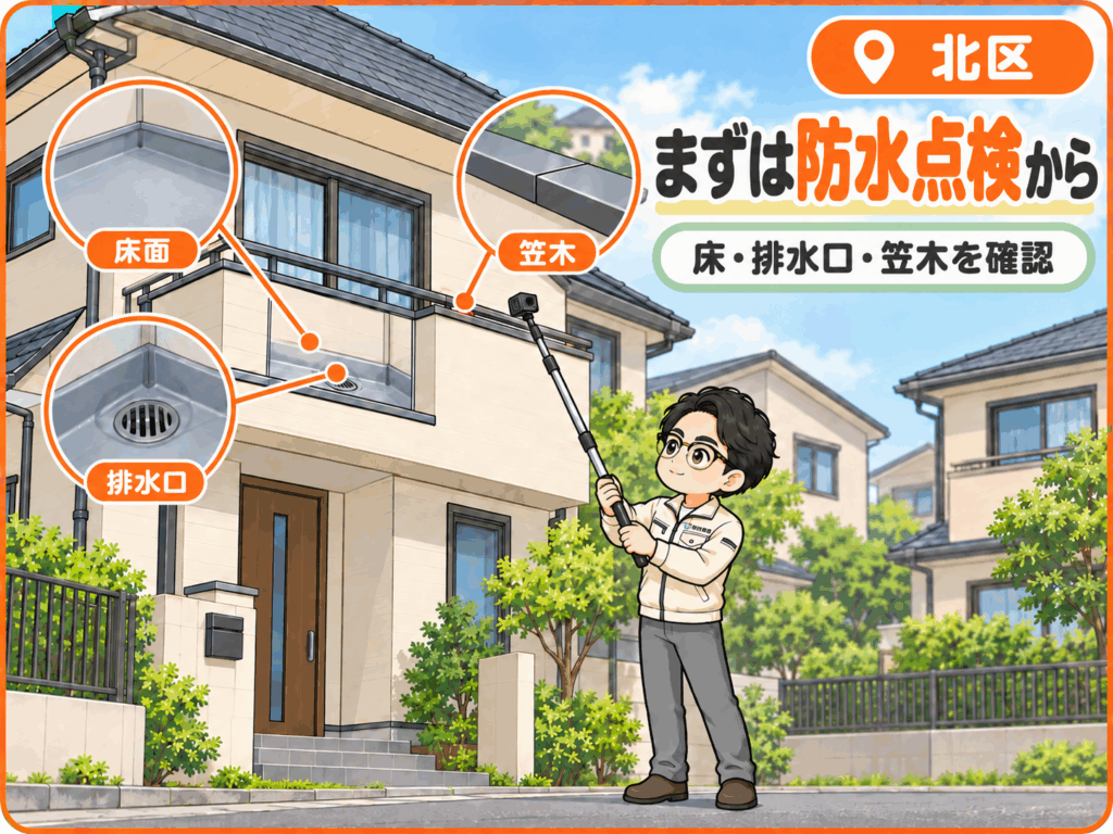 北区まずは防水点検から