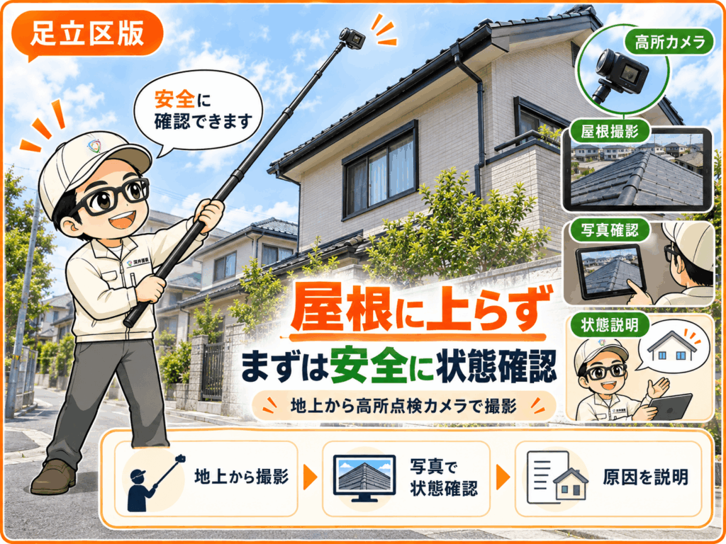 やねには上らずに症状を確認