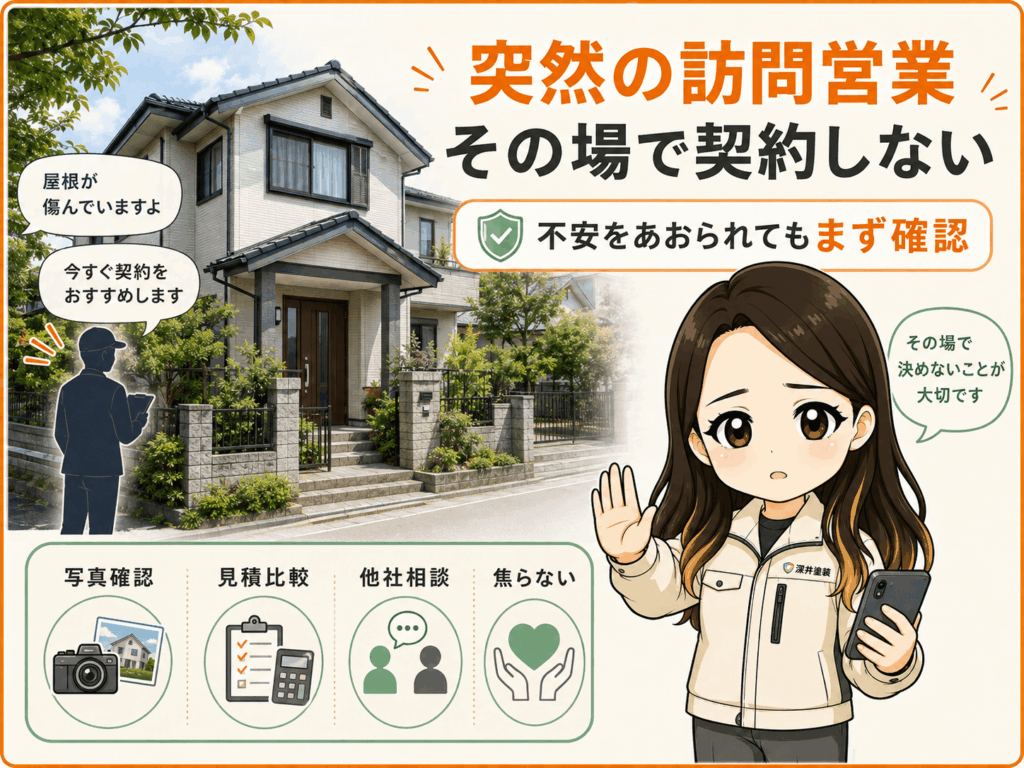 突然の訪問営業その場では契約しないで
