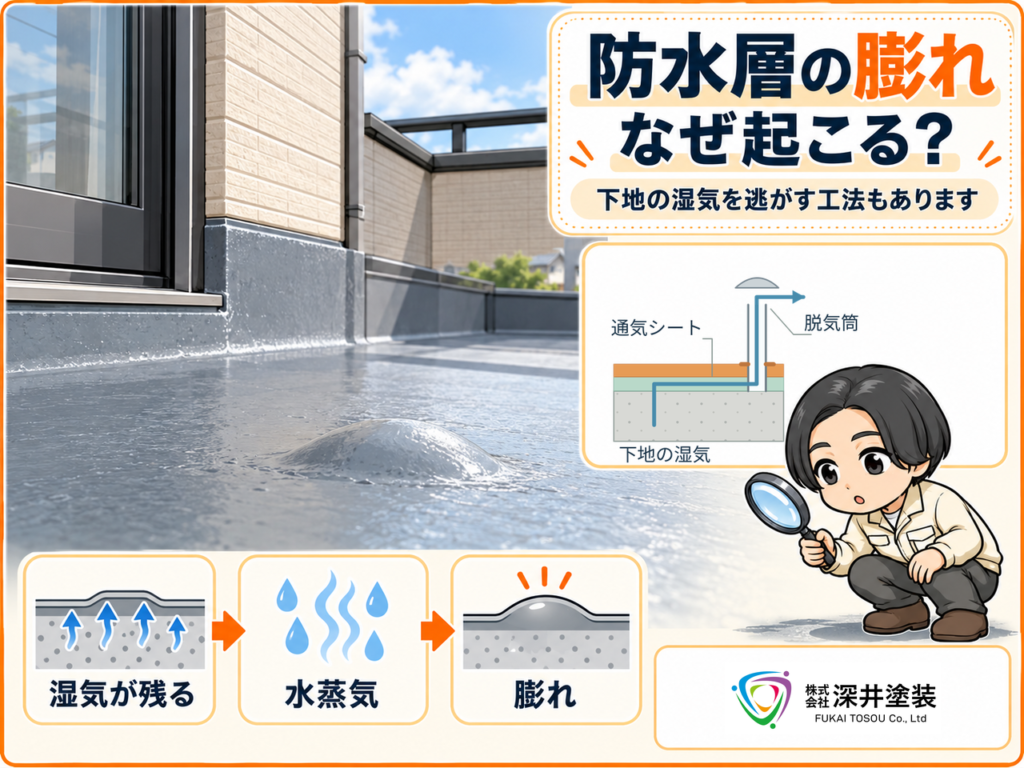 防水層の膨れなぜ起きる?